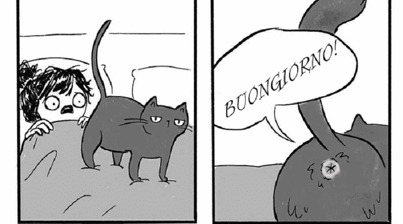 vivere con un gatto vignette ironiche