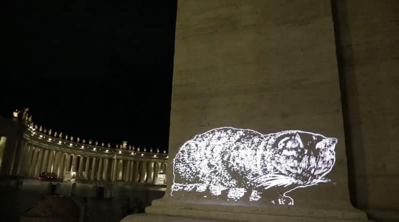I murales luminosi felini di Roma