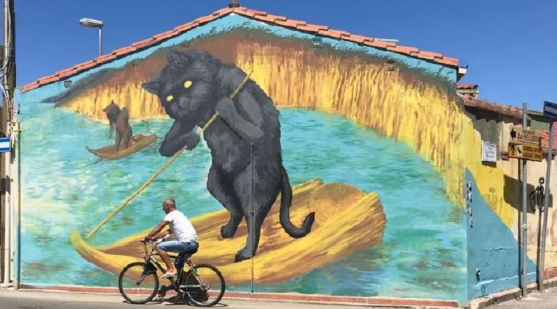 murales gatto Sardegna