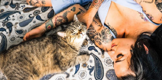 donne con tatuaggi e gatti